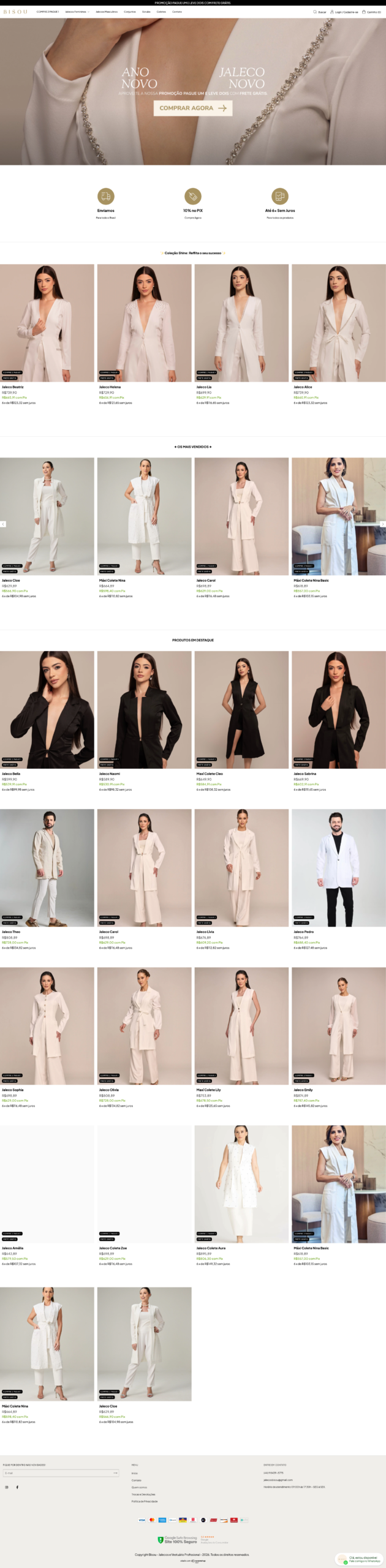 E-commerce Bisou Company desenvolvido pela Buenno Web Design