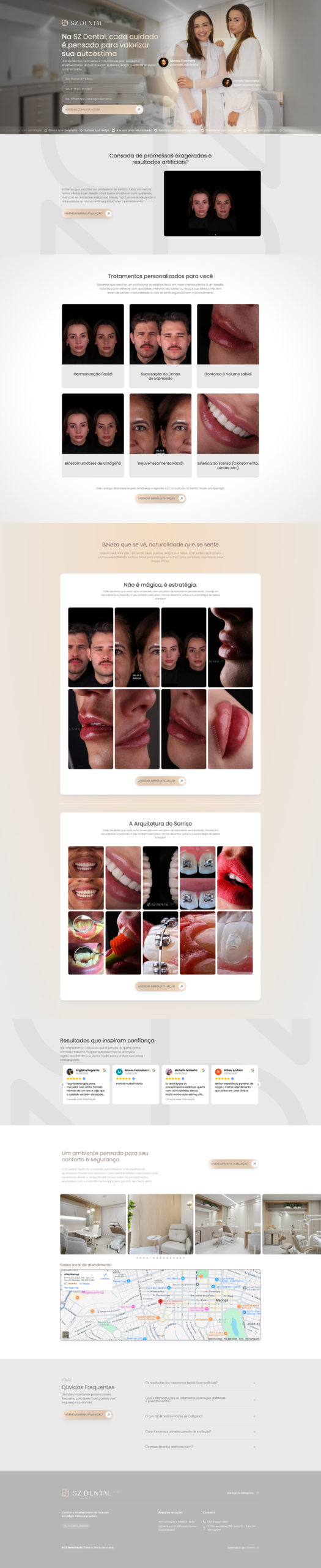 Site institucional SZ Dental Studio criado pela Buenno Web Design